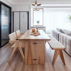 Sleek Ash Wood Dining Table - Modern Elegance and Durability hty-2061