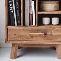 Pine Wood Bedside Cupboard with Storage Drawer – Stylish Nightstand for Bedroom Decor hty-2064