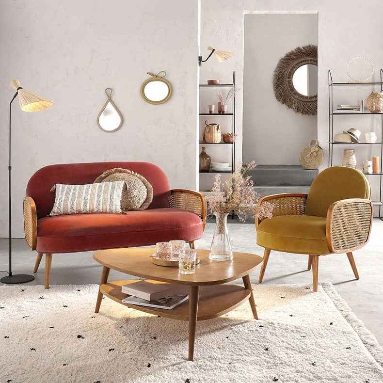 Luxurious Ash Wood Sofa with Velvet Upholstery - Stylish & Durable Design for Living Room htzm-1503