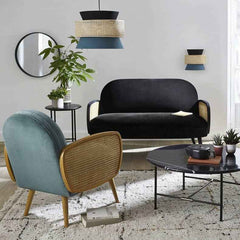Luxurious Ash Wood Sofa with Velvet Upholstery - Stylish & Durable Design for Living Room htzm-1503