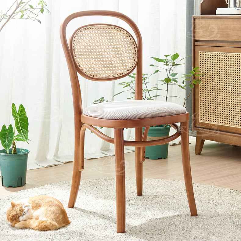 Minimalistic Solid Wood Dining Chair with Rattan or Cushion Seat for Dining Room htzm-1517