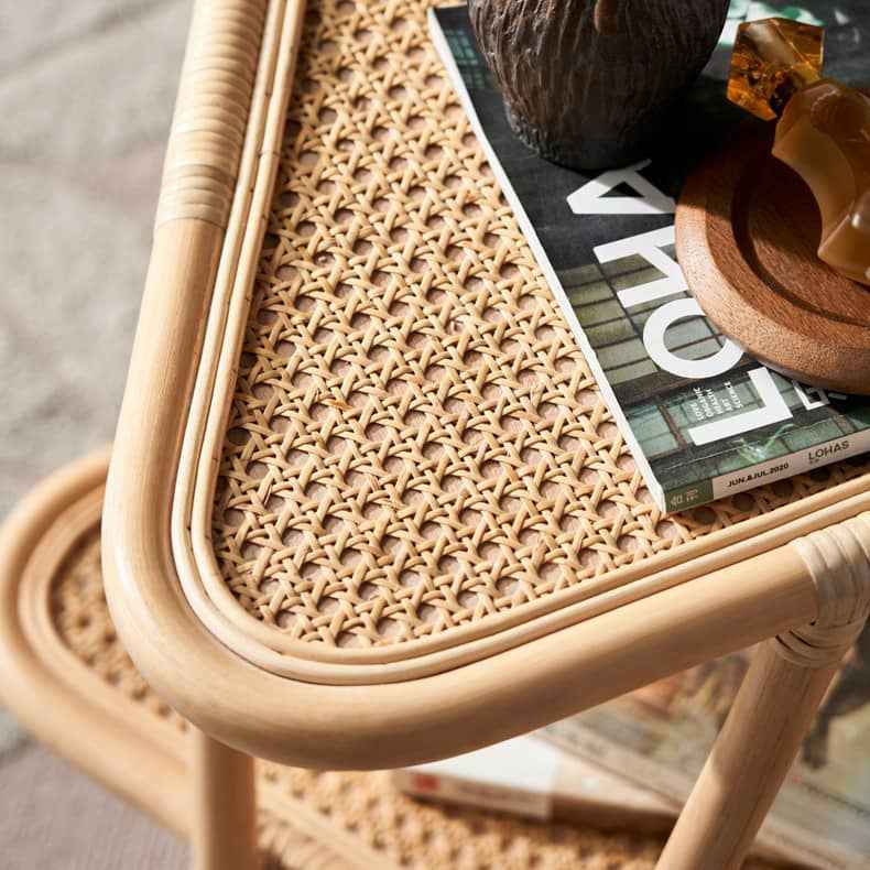 Modern Round Rattan Coffee Table & Triangle Side Table – Elegant and Durable Design htzm-1528 Modern Round Rattan Coffee Table & Triangle Side Table – Elegant and Durable Design htzm-1528