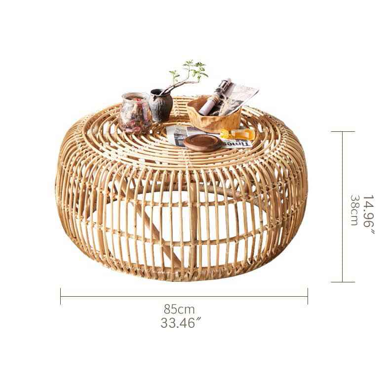 Modern Round Rattan Coffee Table & Triangle Side Table – Elegant and Durable Design htzm-1528 Modern Round Rattan Coffee Table & Triangle Side Table – Elegant and Durable Design htzm-1528