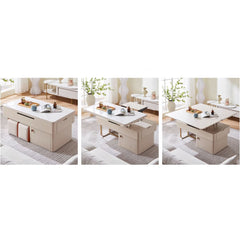 Rectangular Coffee Table with Multi-functional folding top and Storage – Modern for Your Room hx-1573