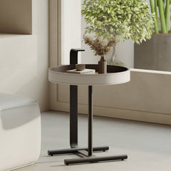 Sleek Carbon Steel Coffee Table with Stylish Faux Leather Surface - Modern Design hxj-2705