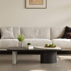 Sleek Sintered Stone Coffee Table with Durable Carbon Steel Frame hxj-2726