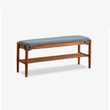 Handcrafted Green Stool in Natural Wood with Cotton Linen Upholstery - Multiple Color Options Available hykmq-744