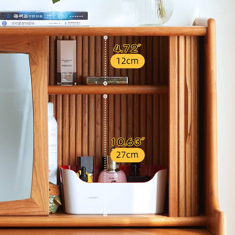 Elegant Cherry Wood Makeup Vanity with Copper Accents & Glass Top hykmq-752 Elegant Cherry Wood Makeup Vanity with Copper Accents & Glass Top hykmq-752