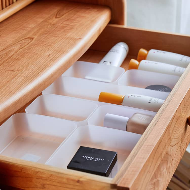 Elegant Cherry Wood Makeup Vanity with Copper Accents & Glass Top hykmq-752 Elegant Cherry Wood Makeup Vanity with Copper Accents & Glass Top hykmq-752