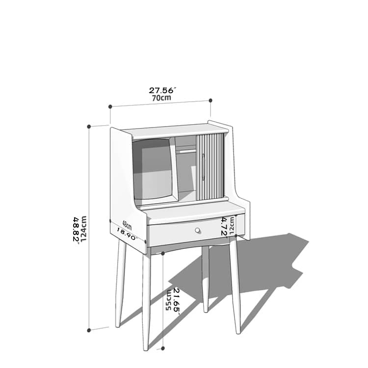 Elegant Cherry Wood Makeup Vanity with Copper Accents & Glass Top hykmq-752 Elegant Cherry Wood Makeup Vanity with Copper Accents & Glass Top hykmq-752