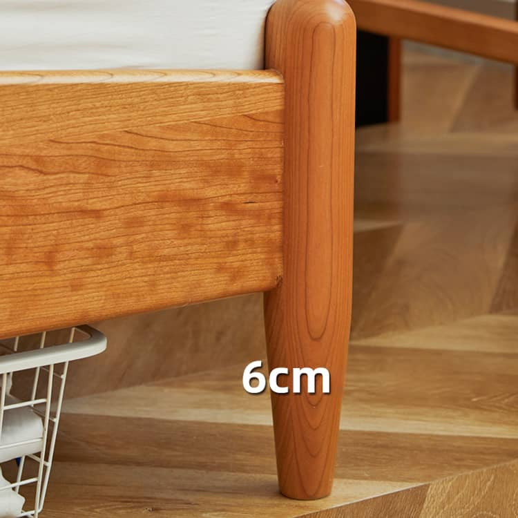 Modern Queen Cherry Wood Bed in Natural Wood Color Durable Cal King Design for Your Room hykmq-771 Modern Queen Cherry Wood Bed in Natural Wood Color Durable Cal King Design for Your Room hykmq-771