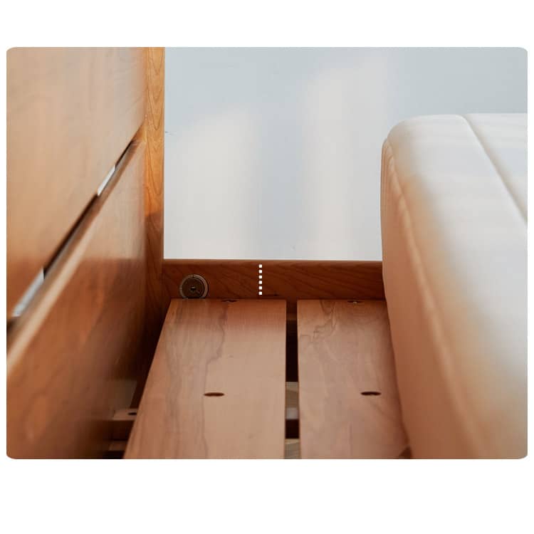 Modern Queen Cherry Wood Bed in Natural Wood Color Durable Cal King Design for Your Room hykmq-771 Modern Queen Cherry Wood Bed in Natural Wood Color Durable Cal King Design for Your Room hykmq-771