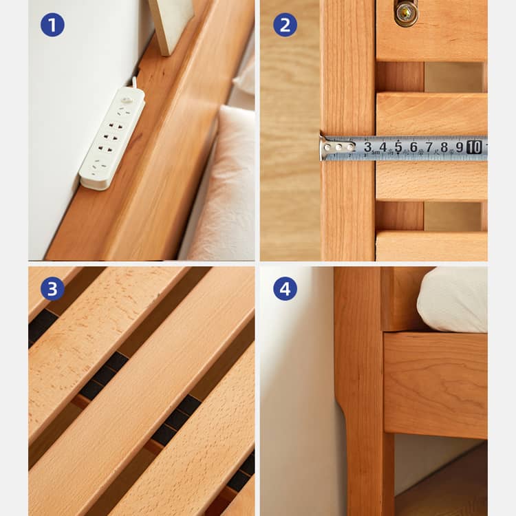 Modern Cherry Wood California King Size Bed – Durable Design with Beech Wood Frame Queen Size hykmq-772 Modern Cherry Wood California King Size Bed – Durable Design with Beech Wood Frame Queen Size hykmq-772