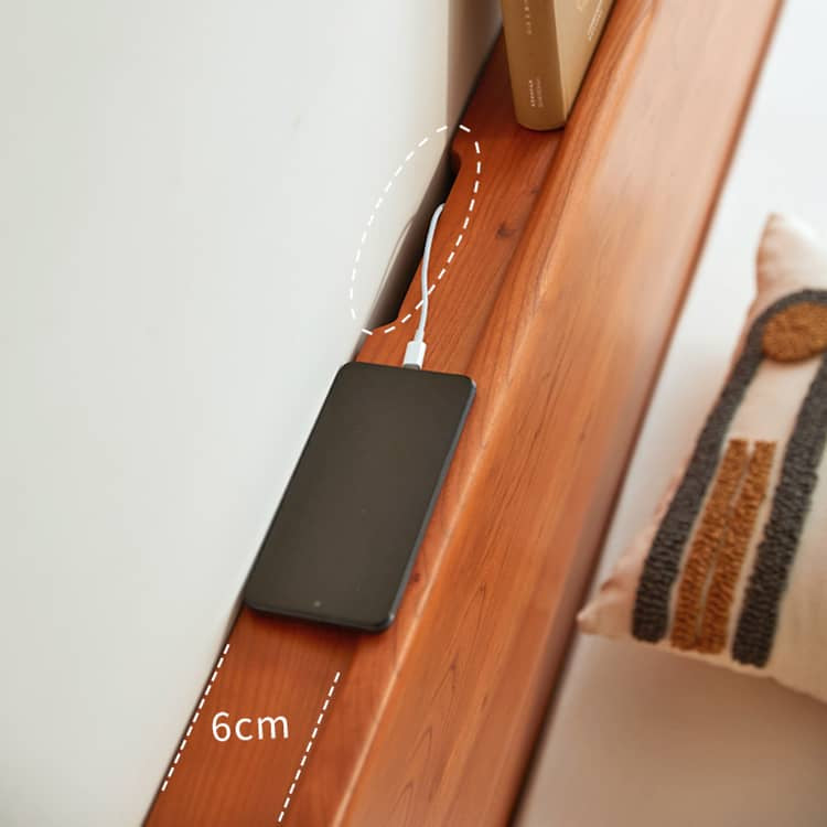 Modern Queen Size Cherry Wood Bed Frame - Natural Wood Finish California King Size Bed for Bedroom hykmq-773 Modern Queen Size Cherry Wood Bed Frame - Natural Wood Finish California King Size Bed for Bedroom hykmq-773