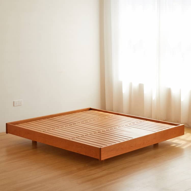 Modern Queen Size Cherry Wood Bed Frame - Natural Wood Finish California King Size Bed for Bedroom hykmq-773 Modern Queen Size Cherry Wood Bed Frame - Natural Wood Finish California King Size Bed for Bedroom hykmq-773