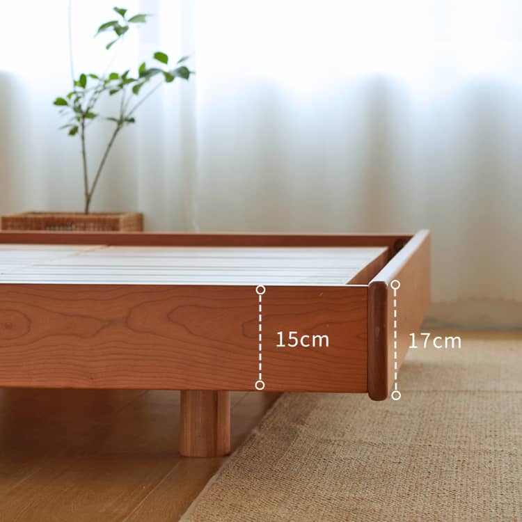 Modern Queen Size Cherry Wood Bed Frame - Natural Wood Finish California King Size Bed for Bedroom hykmq-773 Modern Queen Size Cherry Wood Bed Frame - Natural Wood Finish California King Size Bed for Bedroom hykmq-773
