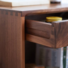 Premium Nightstand in Elegant Brown Black Walnut Finish hykmq-779