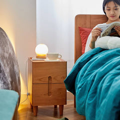 Stylish Red Oak & Cherry Wood Ply Nightstand for Elegant Bedroom Decor hykmq-792