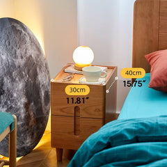 Stylish Red Oak & Cherry Wood Ply Nightstand for Elegant Bedroom Decor hykmq-792