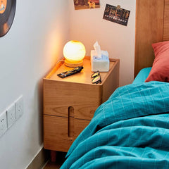 Stylish Red Oak & Cherry Wood Ply Nightstand for Elegant Bedroom Decor hykmq-792