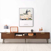 Elegant Brown Cherry Wood TV Cabinet - Timeless Design for Any Living Room hym-1533