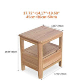 Stunning Natural Brown Oak Nightstand | Timeless Wooden Nightstand hym-1538