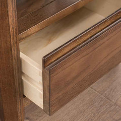 Stunning Natural Brown Oak Nightstand | Timeless Wooden Nightstand hym-1538