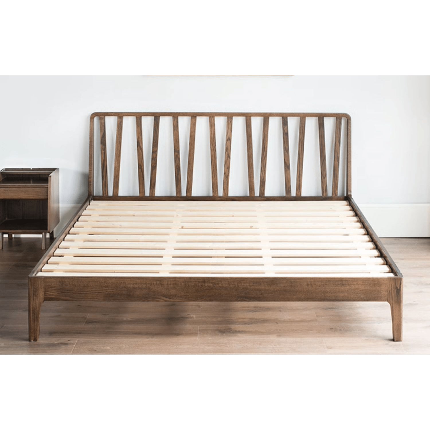 Elegant Bed Frame in Luxurious Brown Natural Beech and Pine Wood Finish hym-470 Elegant Bed Frame in Luxurious Brown Natural Beech and Pine Wood Finish hym-470