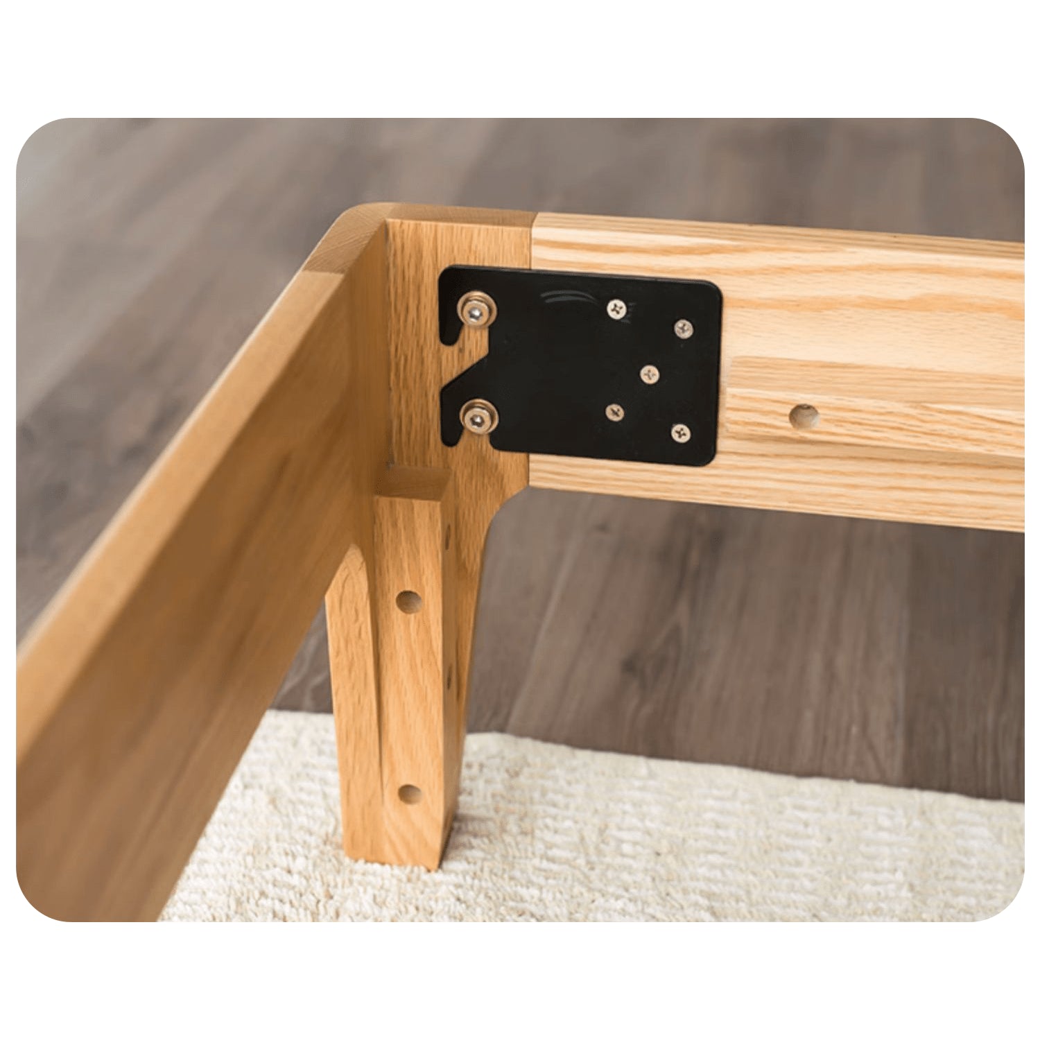 Elegant Bed Frame in Luxurious Brown Natural Beech and Pine Wood Finish hym-470 Elegant Bed Frame in Luxurious Brown Natural Beech and Pine Wood Finish hym-470