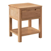 Stylish Brown Oak Nightstand – Natural Wood Finish with Tung Oil hym-472