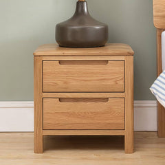 Natural Brown Oak & Tung Wood Nightstand - Stylish & Durable Nightstand hym-473