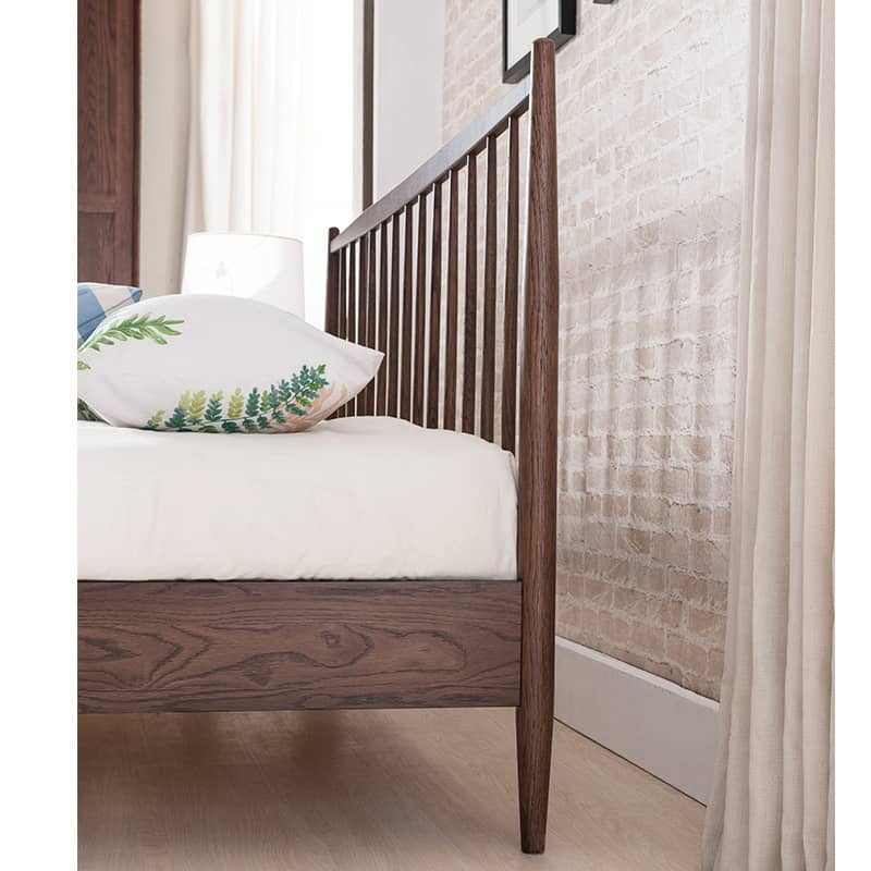 Stylish Brown Oak and Pine Natural Wood Bed for a Timeless Bedroom Look hym-474 Stylish Brown Oak and Pine Natural Wood Bed for a Timeless Bedroom Look hym-474