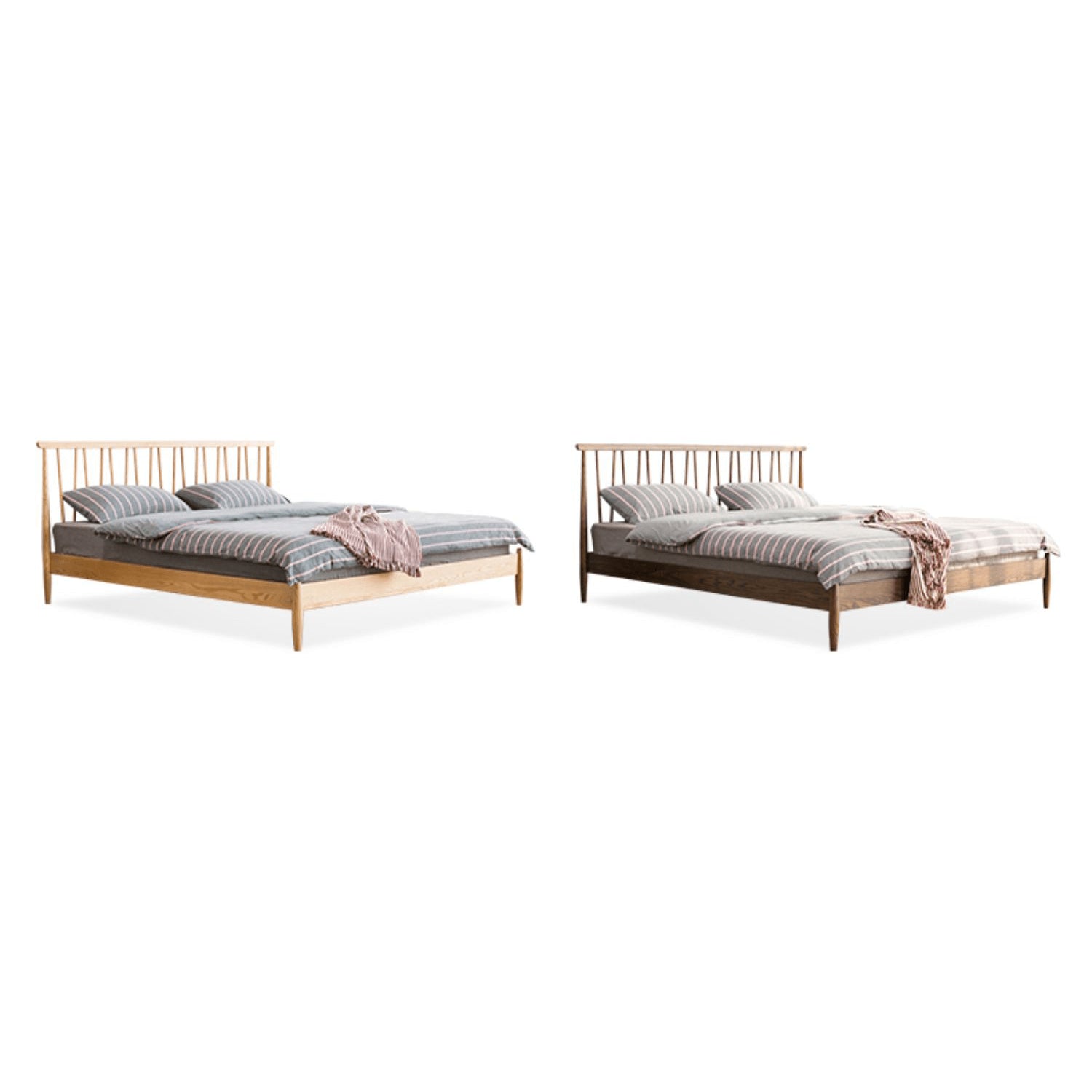 Stylish Brown Oak and Pine Natural Wood Bed for a Timeless Bedroom Look hym-474 Stylish Brown Oak and Pine Natural Wood Bed for a Timeless Bedroom Look hym-474