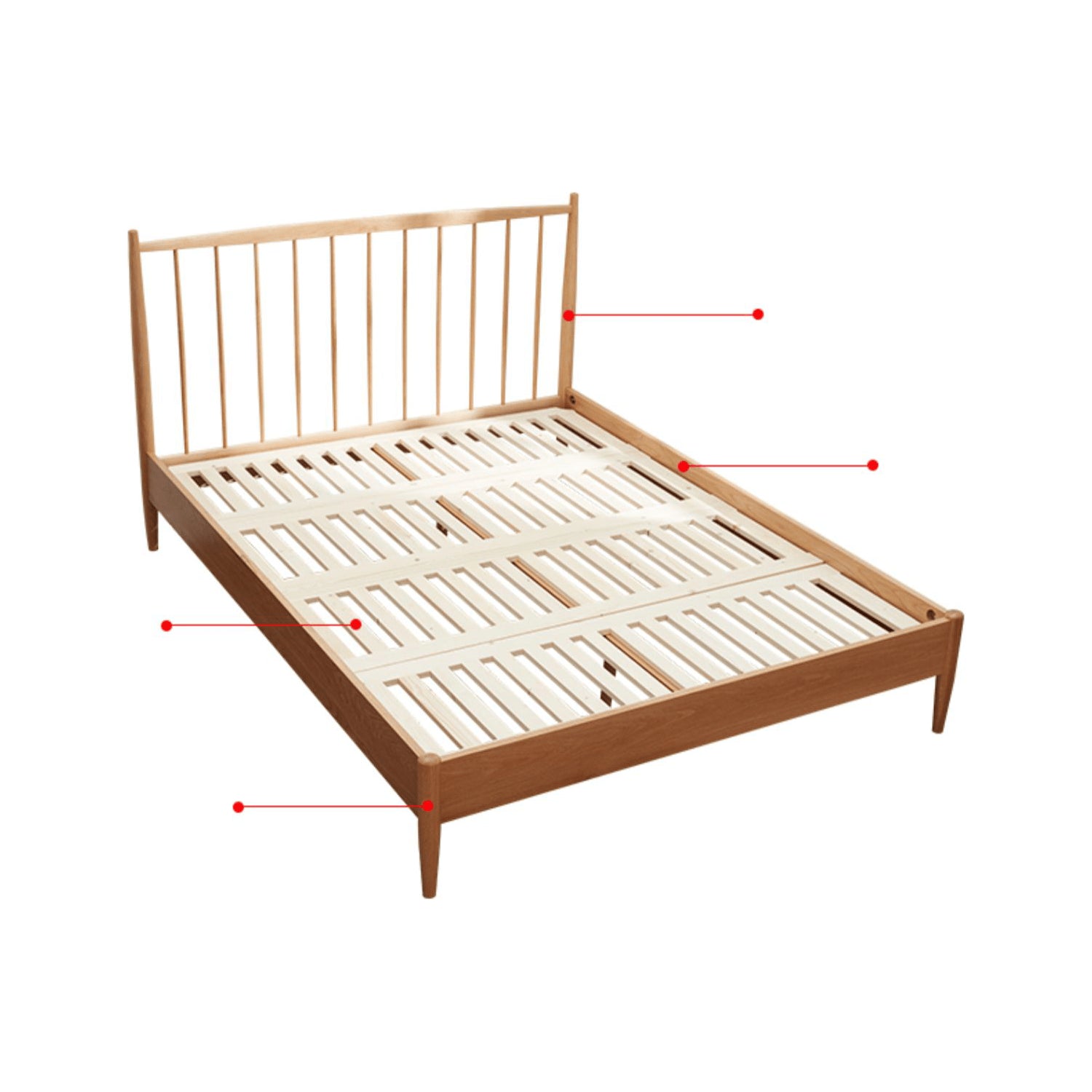 Stylish Brown Oak and Pine Natural Wood Bed for a Timeless Bedroom Look hym-474 Stylish Brown Oak and Pine Natural Wood Bed for a Timeless Bedroom Look hym-474