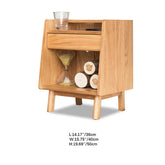 Natural Brown Oak Wood Nightstand – Premium Tung Wood Finish hym-475