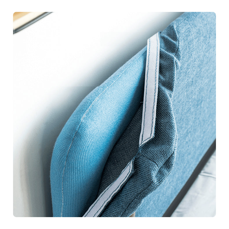 Stylish Natural Wood Bed Frame in Gray, Blue, or Brown - Oak and Pine with Cotton-Ramie Fabric Options hym-477 Stylish Natural Wood Bed Frame in Gray, Blue, or Brown - Oak and Pine with Cotton-Ramie Fabric Options hym-477