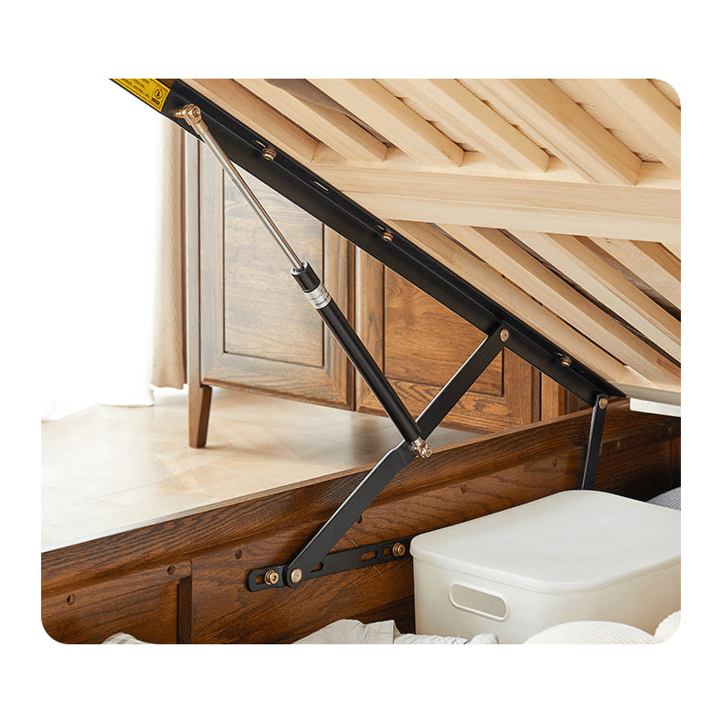 Luxurious Oak Wood Bed in Brown Queen Size with Storage California King Size Design for Your Room hym-479 Luxurious Oak Wood Bed in Brown Queen Size with Storage California King Size Design for Your Room hym-479