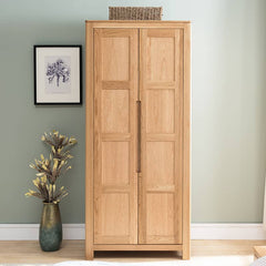Stylish Natural Oak & Tung Wood Wardrobe for Home & Office hym-480