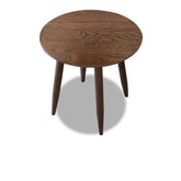 Modern Oak Wood Round End Table - Natural Finish, Perfect for Any Room hym-485