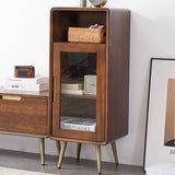 Exquisite Brown Tung Wood Cabinet with Metal Accents for Modern Living Spaces hym-486