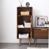 Exquisite Brown Tung Wood Cabinet with Metal Accents for Modern Living Spaces hym-486