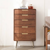 Stylish Brown Tung Wood and Metal Nightstand for Modern Bedrooms hym-487