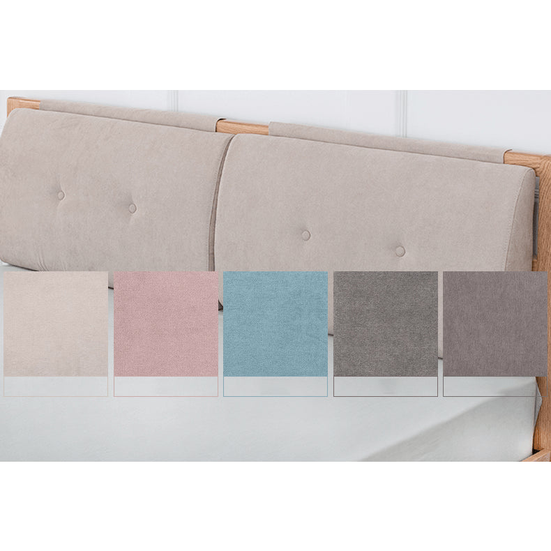 Stylish Bed with Natural Oak, Pine & Cotton-Ramie Upholstery – Elegant Brown, Off White & Gray Finish hym-630 Stylish Bed with Natural Oak, Pine & Cotton-Ramie Upholstery – Elegant Brown, Off White & Gray Finish hym-630