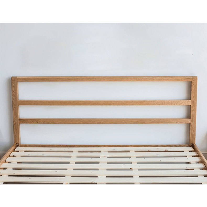 Stylish Bed with Natural Oak, Pine & Cotton-Ramie Upholstery – Elegant Brown, Off White & Gray Finish hym-630 Stylish Bed with Natural Oak, Pine & Cotton-Ramie Upholstery – Elegant Brown, Off White & Gray Finish hym-630