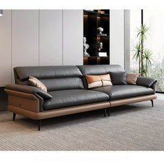 Modern Leather Sofa with Sturdy Pine Wood Frame & Down Filling Cushions - Luxurious Loveseat, Armchair Design hzh-1351