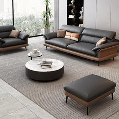 Modern Leather Sofa with Sturdy Pine Wood Frame & Down Filling Cushions - Luxurious Loveseat, Armchair Design hzh-1351