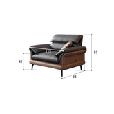 Modern Leather Sofa with Sturdy Pine Wood Frame & Down Filling Cushions - Luxurious Loveseat, Armchair Design hzh-1351