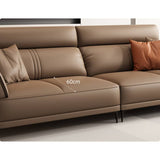 Luxurious Dark Brown Leather Sofa with Pine Wood Frame and Plush Goose Down Cushions - Modern 3-Seater Design hzh-1352