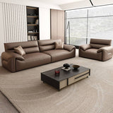 Luxurious Dark Brown Faux Leather 3-Seater Sofa with Sturdy Pine Wood Frame - Modern & Durable Design hzh-1355