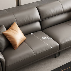 Luxurious Gray Faux Leather Sofa with Durable Pine Wood Frame - Perfect Design for Living Room hzh-1359